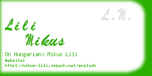 lili mikus business card